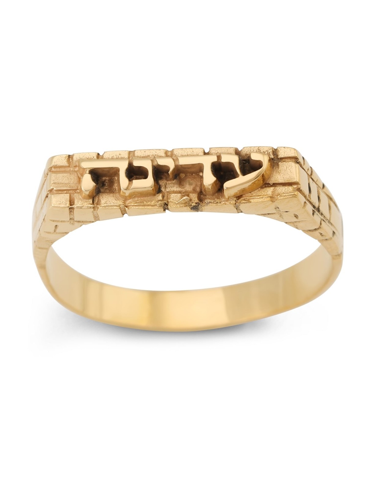 Women's 24K Gold-Plated Silver Western Wall Name Ring