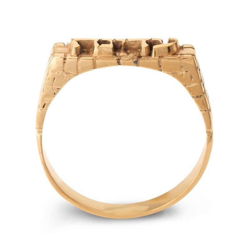 Women's 24K Gold-Plated Silver Western Wall Name Ring