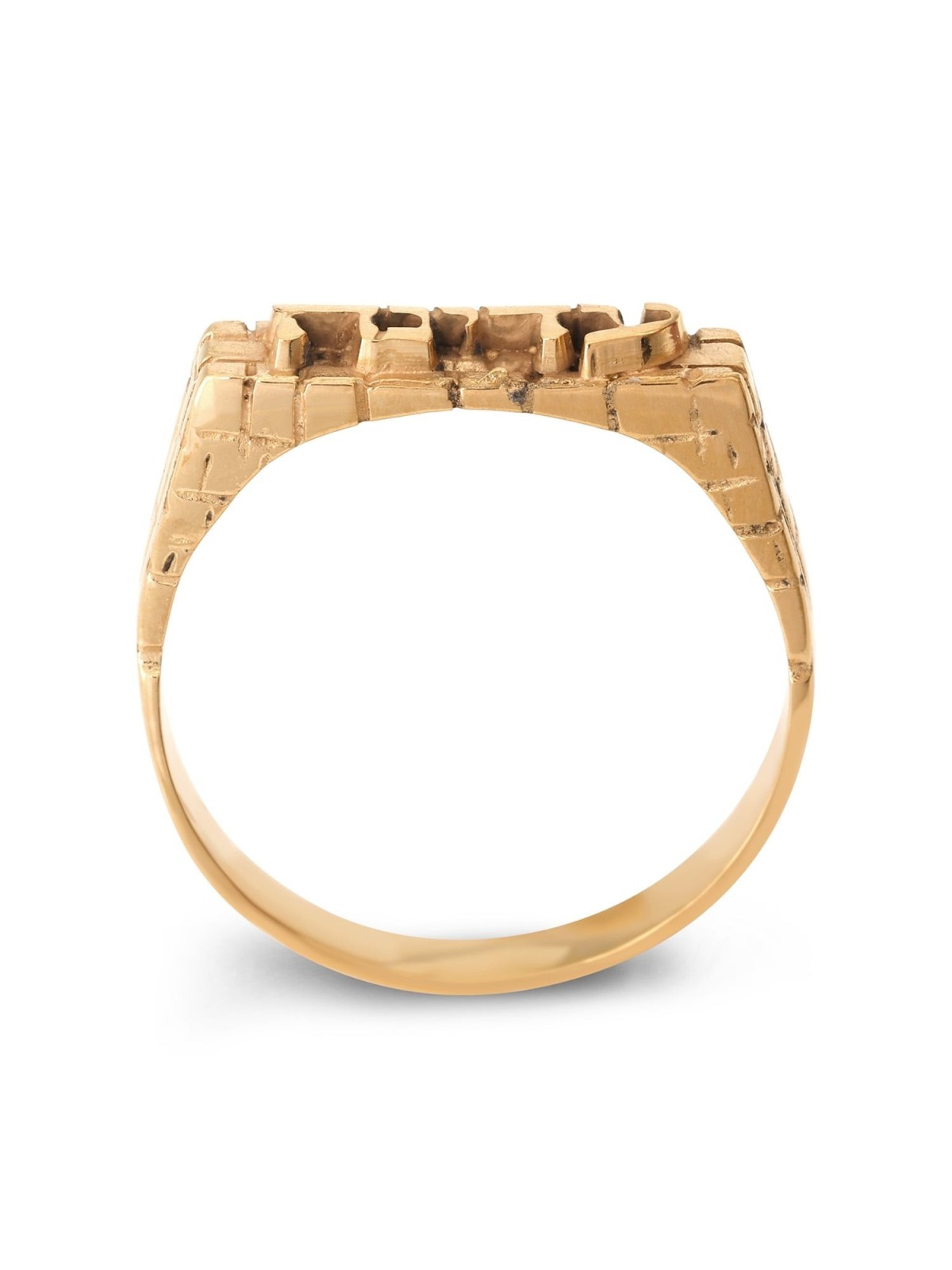 Women's 24K Gold-Plated Silver Western Wall Name Ring