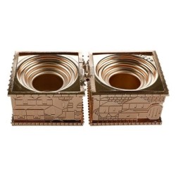 Compact Travel Shabbat Candlesticks with Jerusalem Design