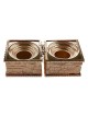 Compact Travel Shabbat Candlesticks with Jerusalem Design