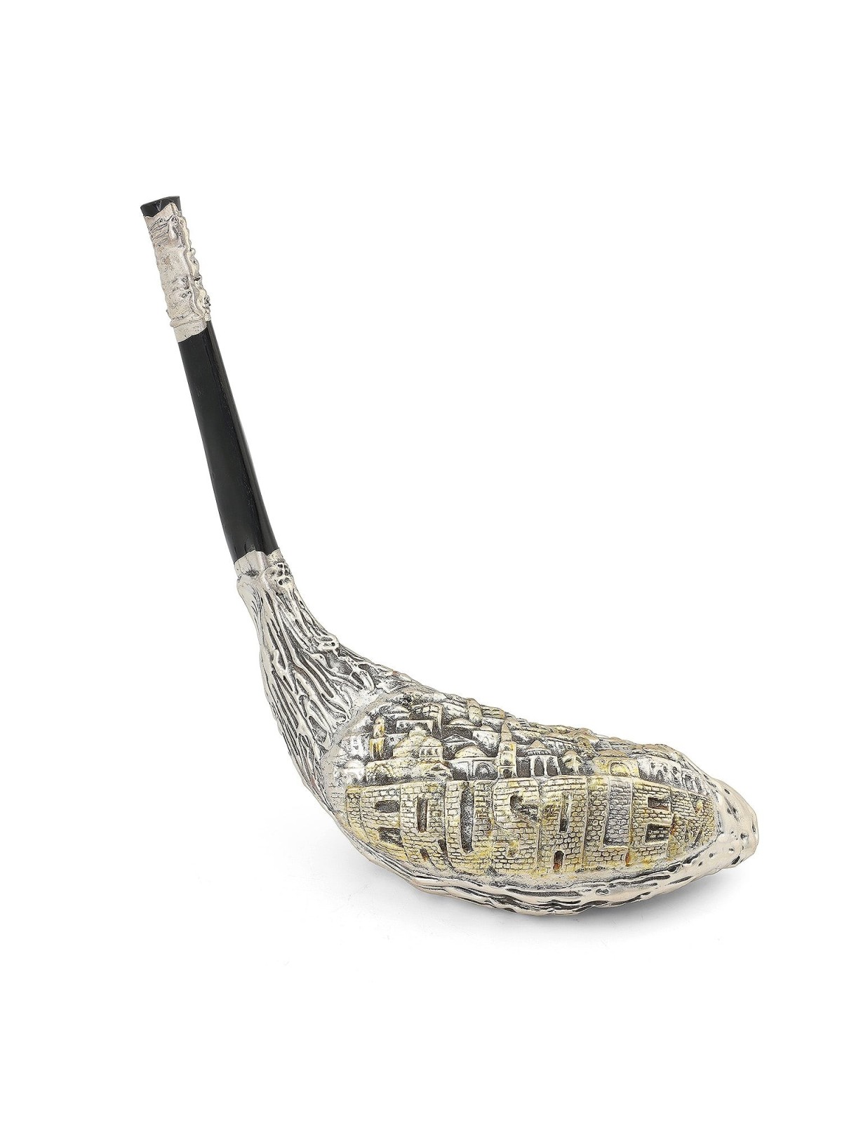 Jerusalem View Silver-Plated Ram's Shofar