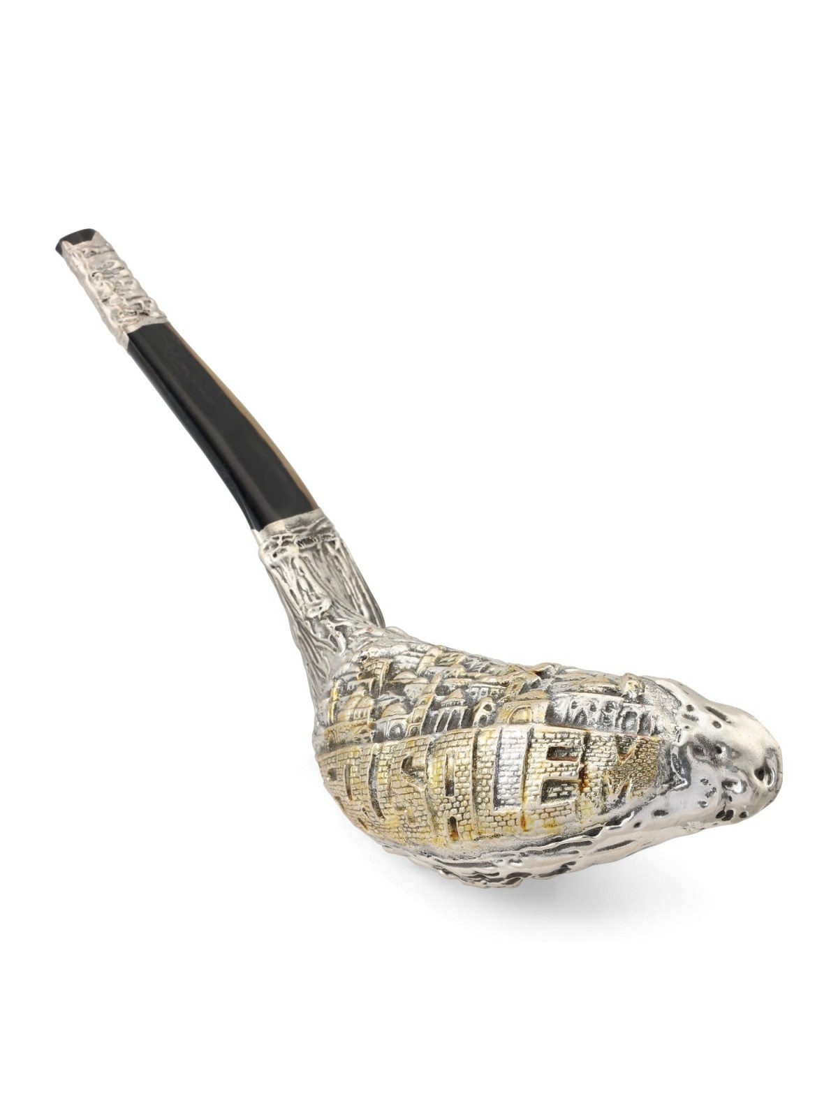 Jerusalem View Silver-Plated Ram's Shofar