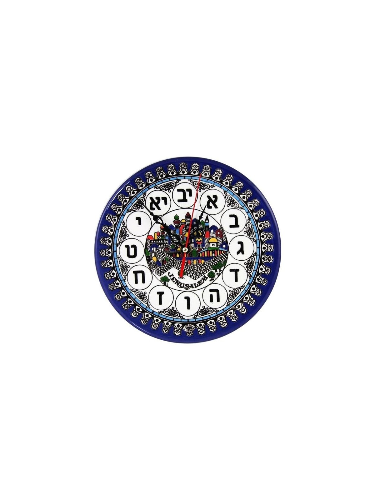 Jerusalem Clock - Hebrew Digits. Armenian Ceramic