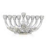 Jerusalem Silver-Plated Hanukkah Menorah with Pouring Jug