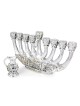 Jerusalem Silver-Plated Hanukkah Menorah with Pouring Jug