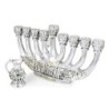 Jerusalem Silver-Plated Hanukkah Menorah with Pouring Jug