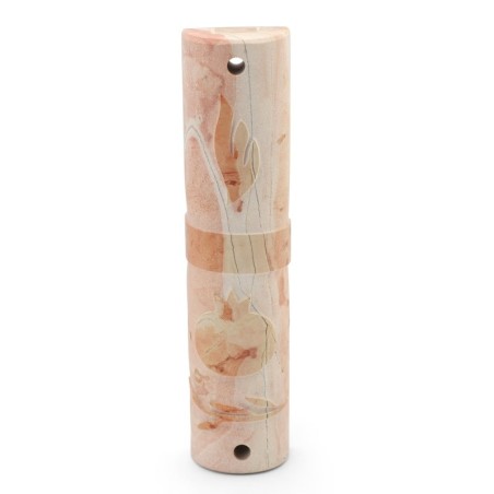 Small Jerusalem Stone Pomegranate Mezuzah Case - Design Option
