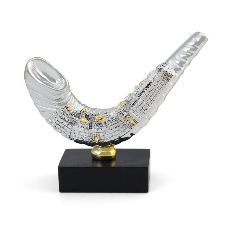 Large Silver Plated Shofar Miniature