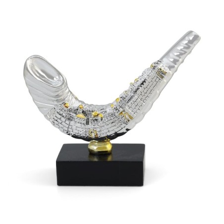 Large Silver Plated Shofar Miniature