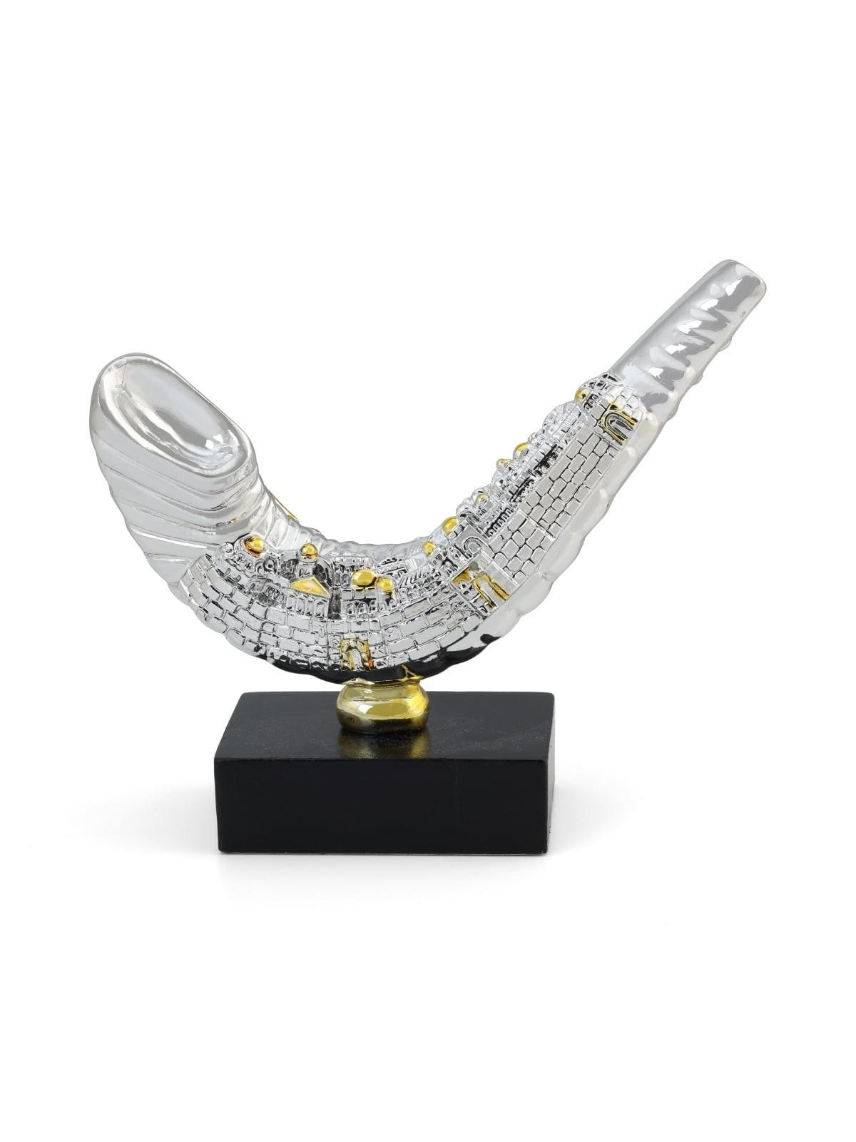 Large Silver Plated Shofar Miniature