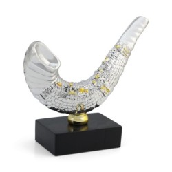 Large Silver Plated Shofar Miniature