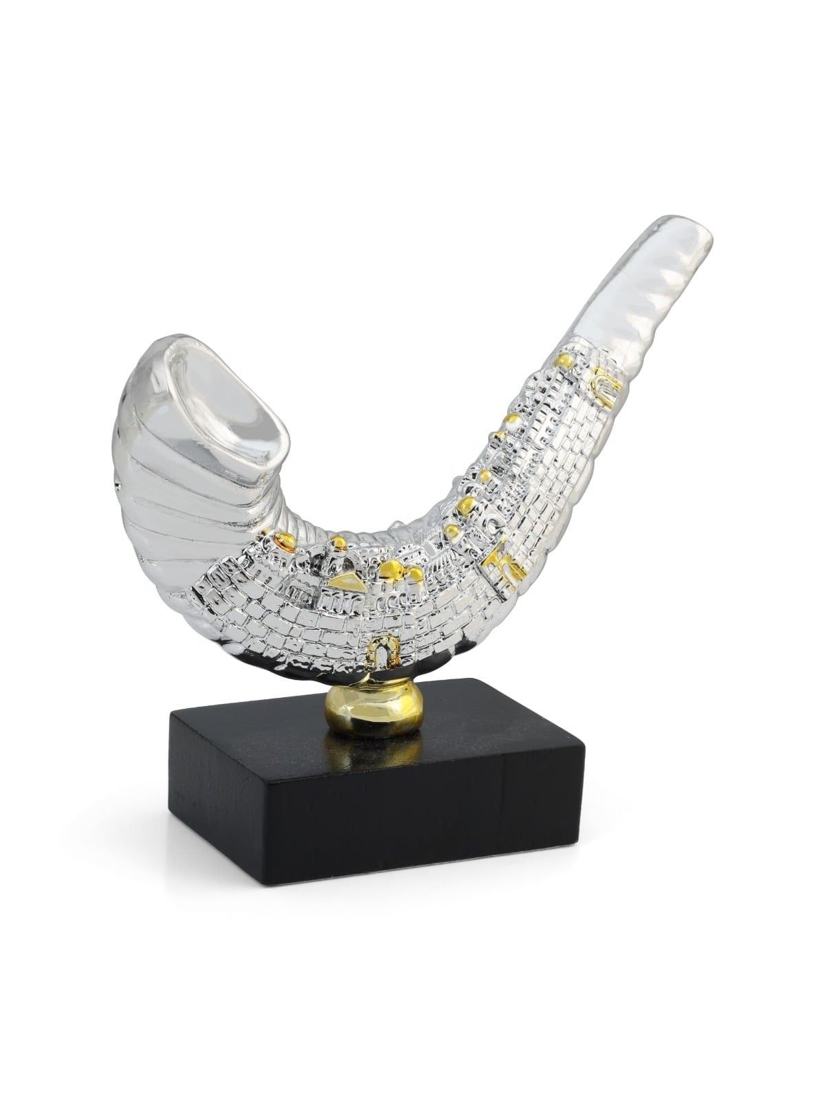 Large Silver Plated Shofar Miniature