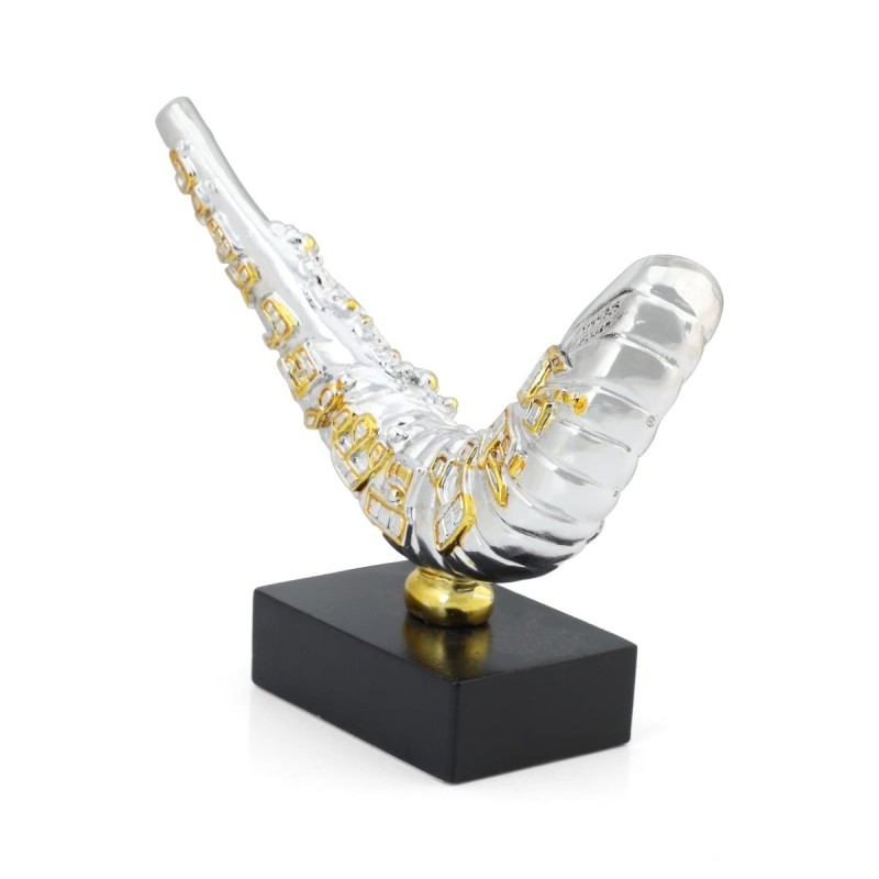 Large Silver Plated Shofar Miniature