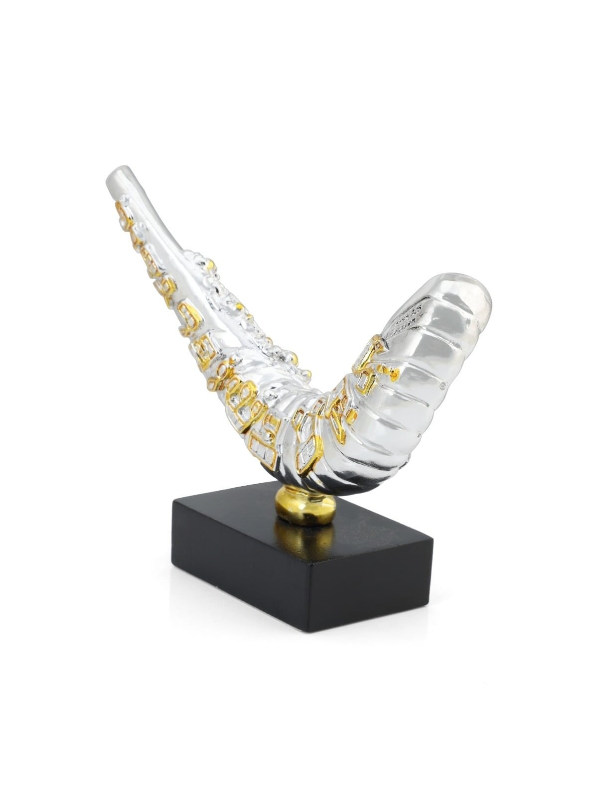 Large Silver Plated Shofar Miniature