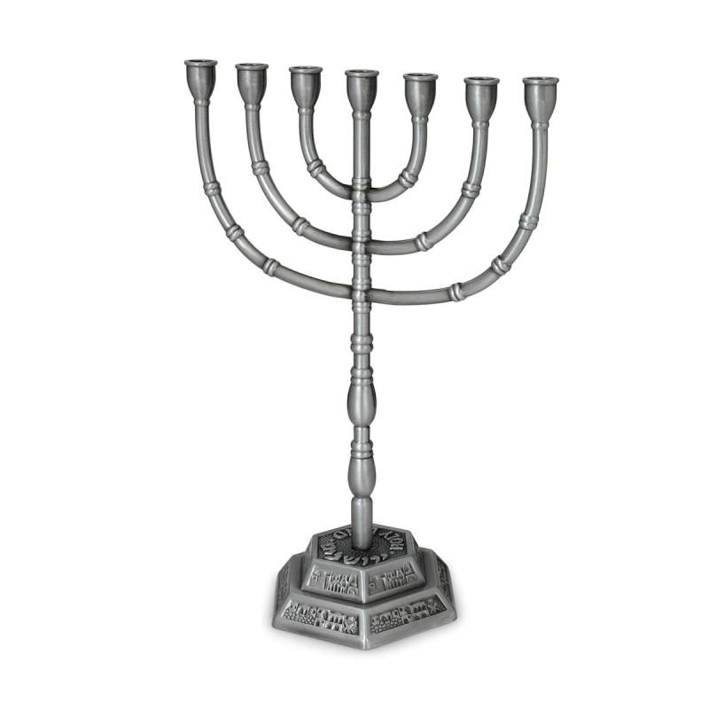 Traditional Ornate 7-Branched Menorah (Variety of Colors)