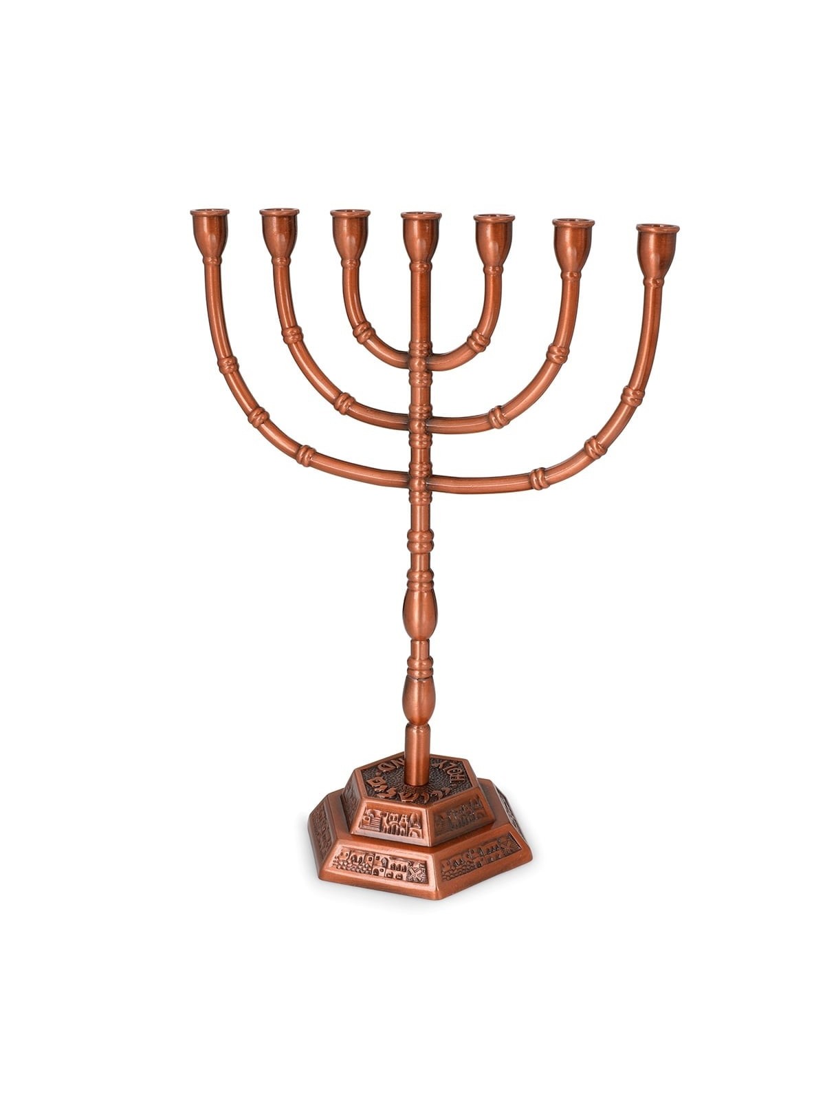 Traditional Ornate 7-Branched Menorah (Variety of Colors)