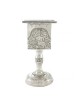 Traditional Nickel Plated Havdalah Candle Holder with Jerusalem Motif
