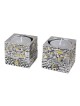 Jerusalem Cube Silver and Gold Candlesticks