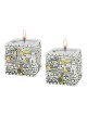 Jerusalem Cube Silver and Gold Candlesticks