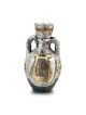 Two-Handle Wine Pitcher Ceramic with Sterling Silver and Ancient Text