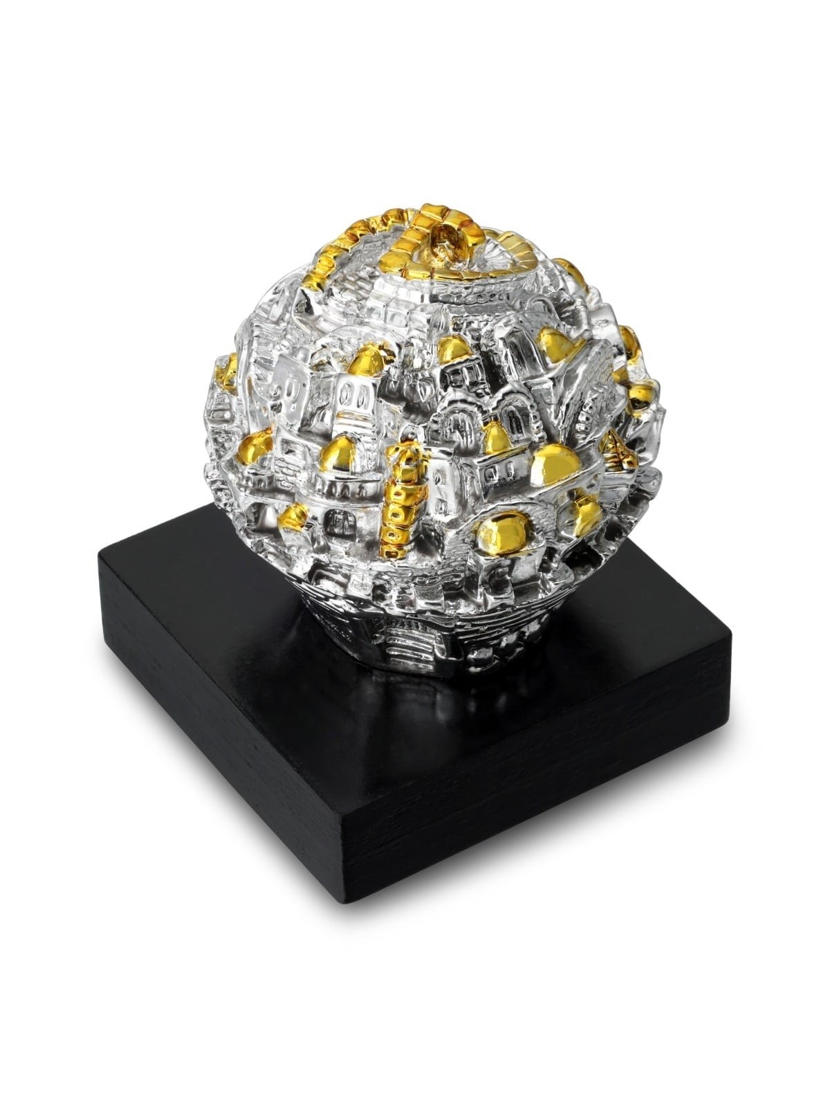 Jerusalem Ball on Base Silver Plated Miniature