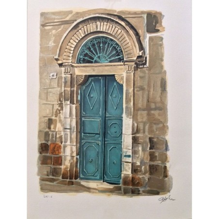Arie Azene - Eliezer Ben-Yehuda's Door in Jerusalem (Hand Signed & Num