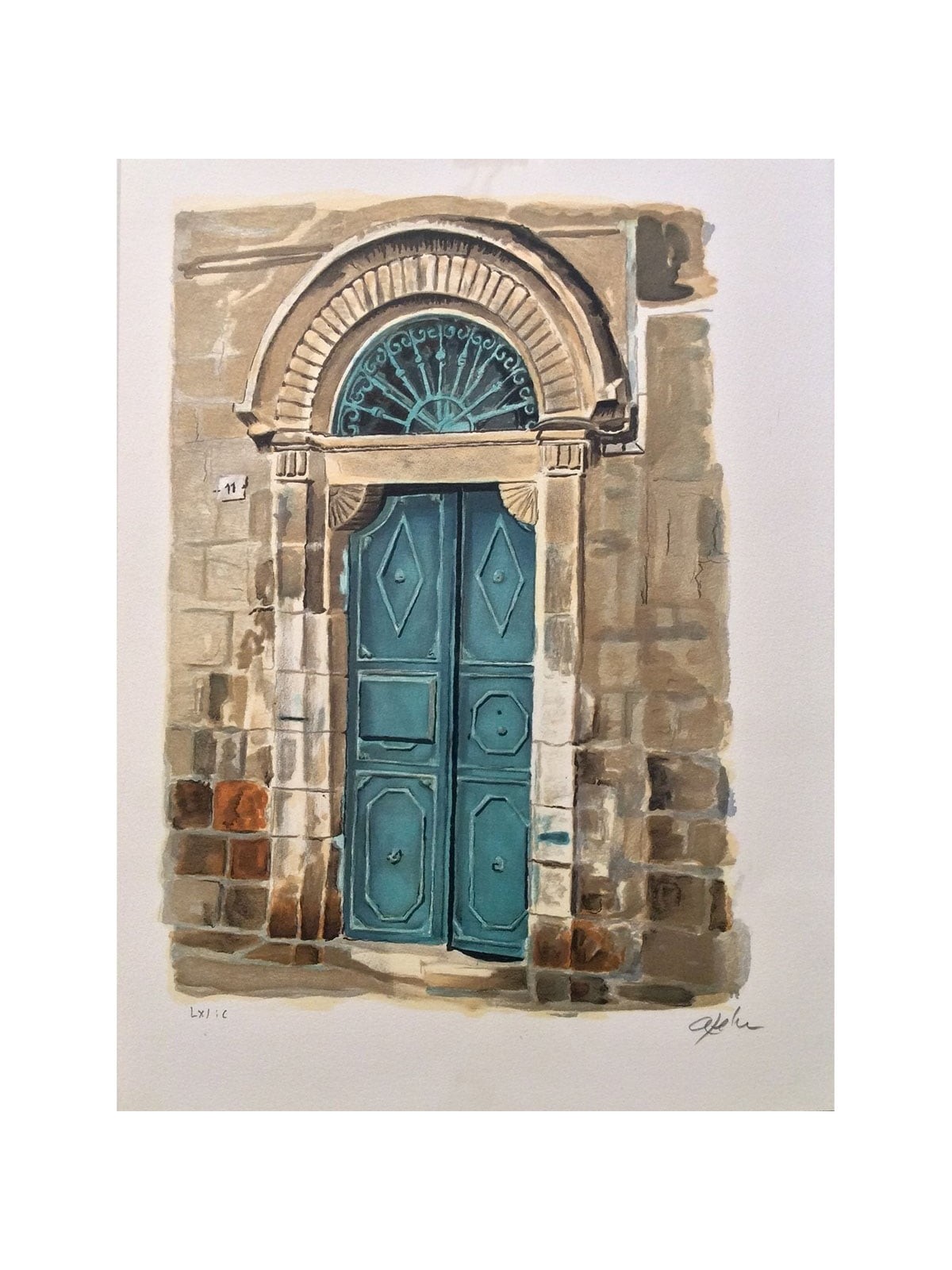 Arie Azene - Eliezer Ben-Yehuda's Door in Jerusalem (Hand Signed & Num