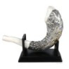 Silver-Plated Ram's Horn Shofar Replica With Jerusalem Design