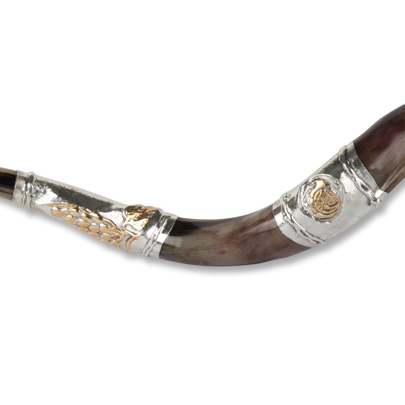 Sterling Silver Plated Yemenite Kudu Shofar - Jerusalem Design (Choice