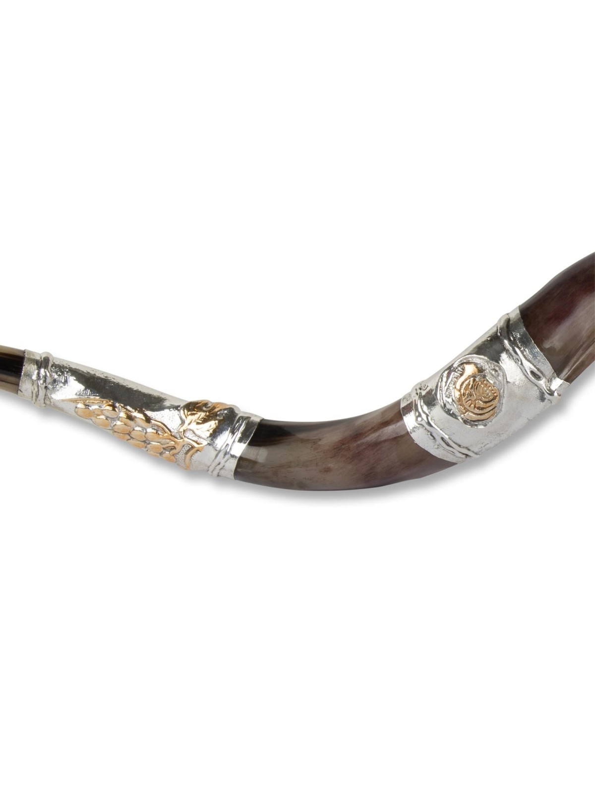 Sterling Silver Plated Yemenite Kudu Shofar - Jerusalem Design (Choice