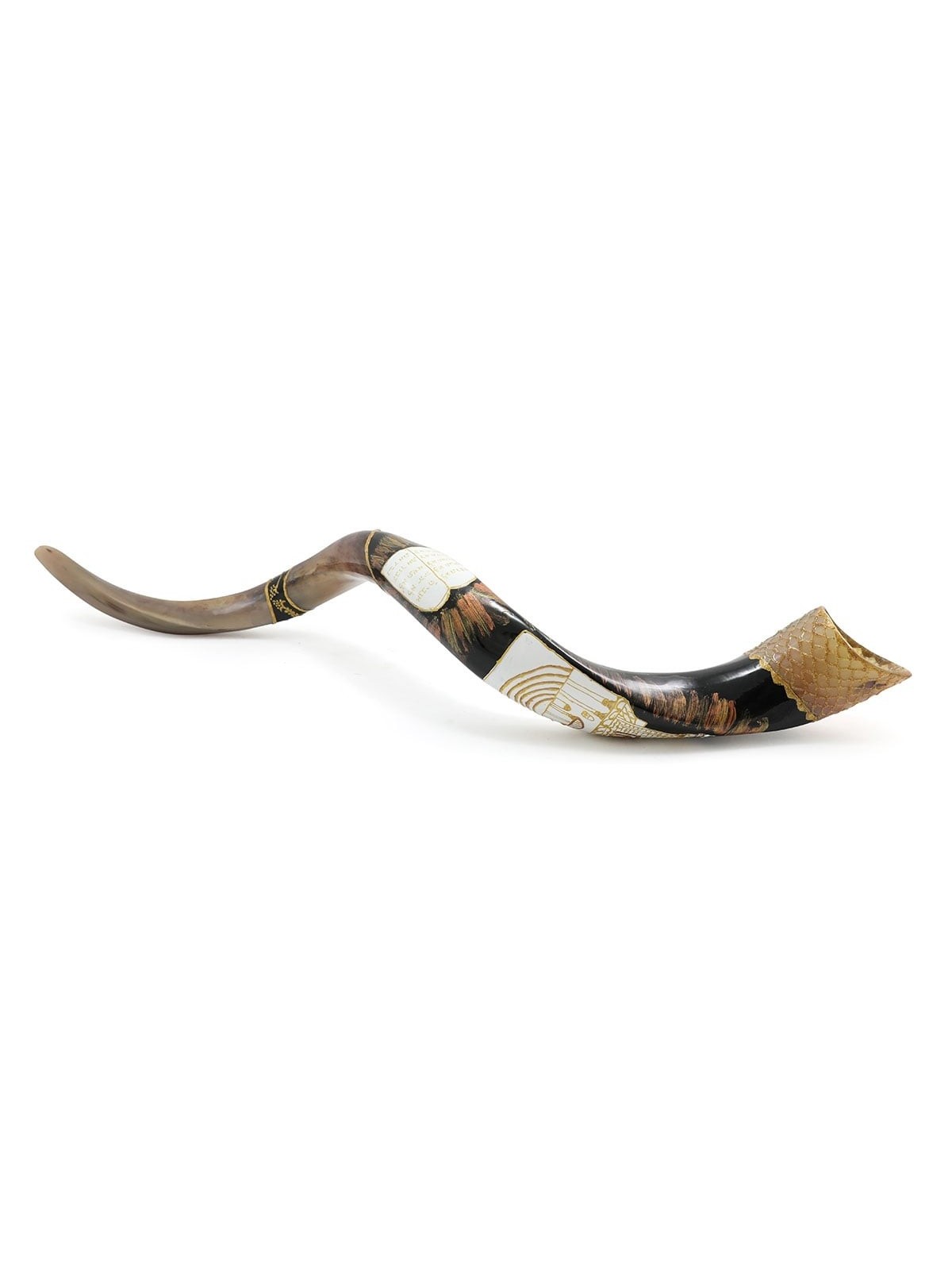Ten Commandments and Temple Hand Painted Kudu Shofar