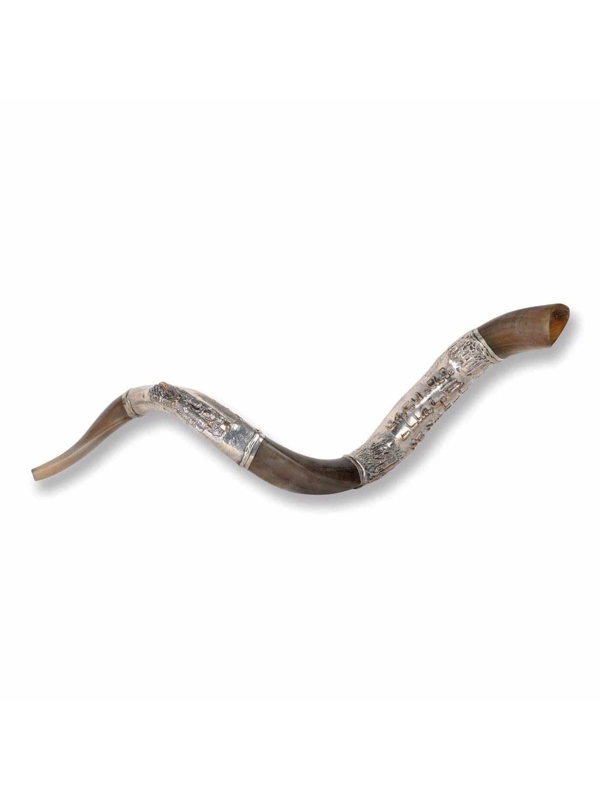 Sterling Silver Plated Yemenite Kudu Shofar - Remember Jerusalem (Choi