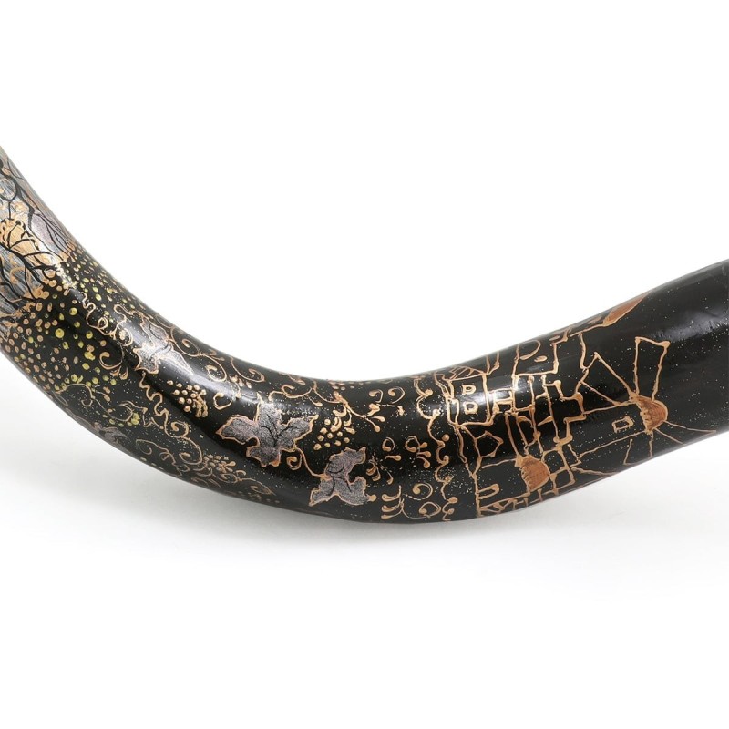 Old City of Jerusalem Hand Painted Kudu Shofar