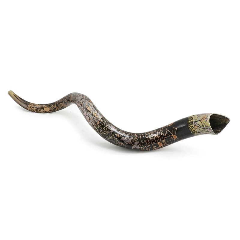 Old City of Jerusalem Hand Painted Kudu Shofar