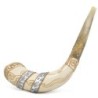 Hand Painted White and Gold Jerusalem Shofar