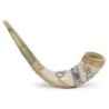 Hand Painted White and Gold Jerusalem Shofar