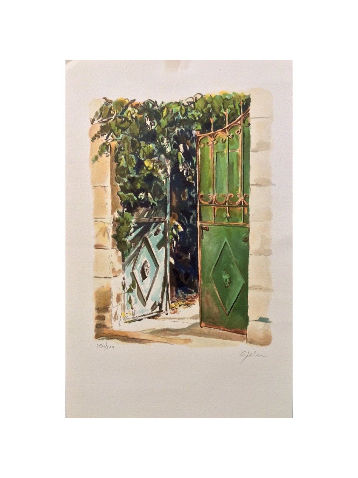 Arie Azene - Green Door in Jerusalem (Hand Signed & Numbered Limited E