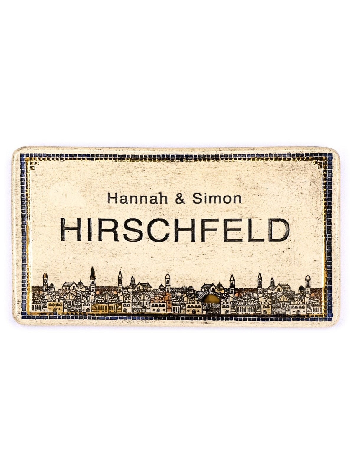 Art in Clay Handmade Ceramic English Personalized Door Sign With 24K G