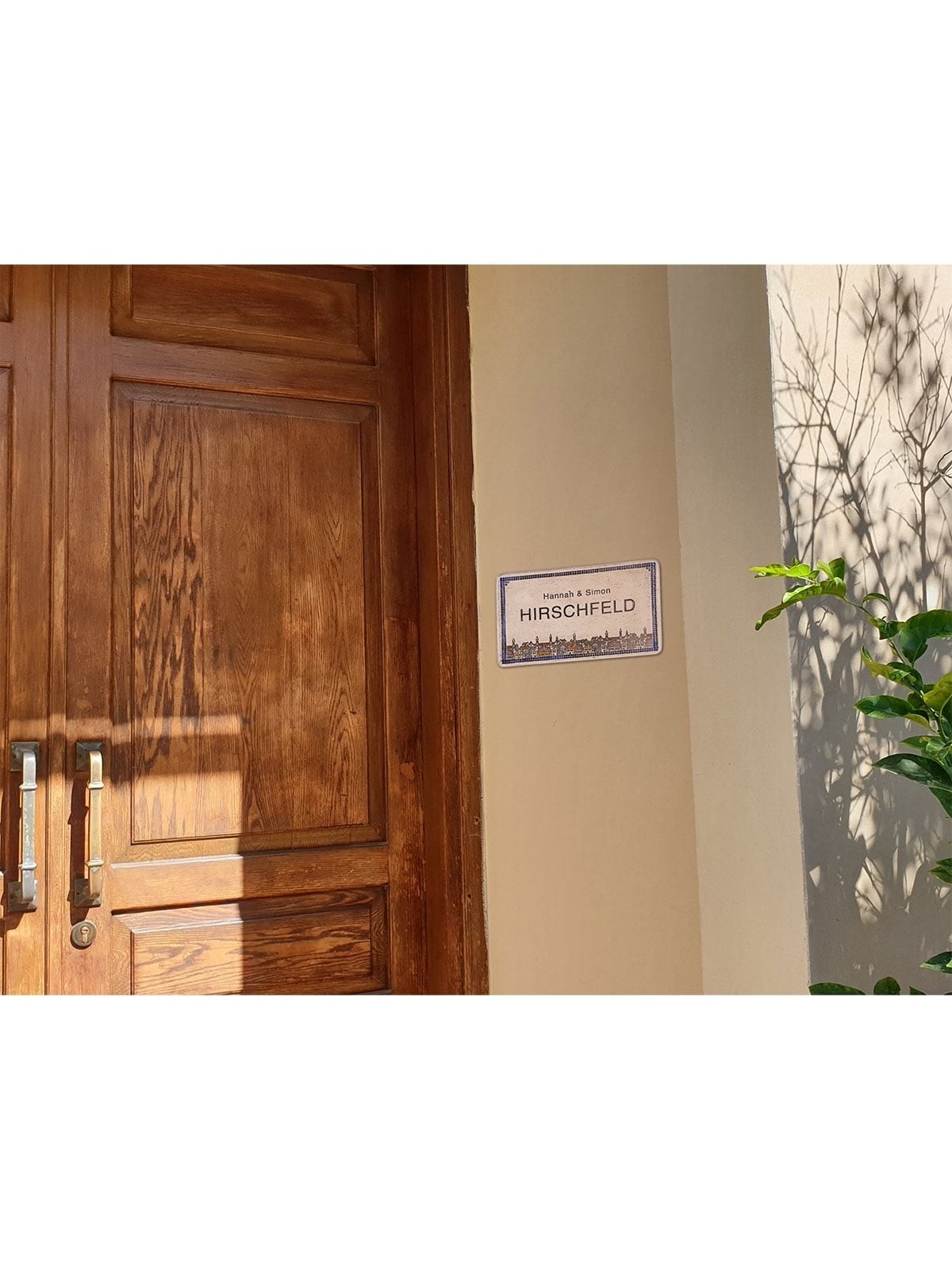 Art in Clay Handmade Ceramic English Personalized Door Sign With 24K G