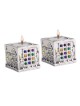 Jerusalem Cube Silver Candlesticks - Hoshen