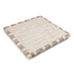 Mosaic Jerusalem Stone Matzah Plate With Western Wall Design