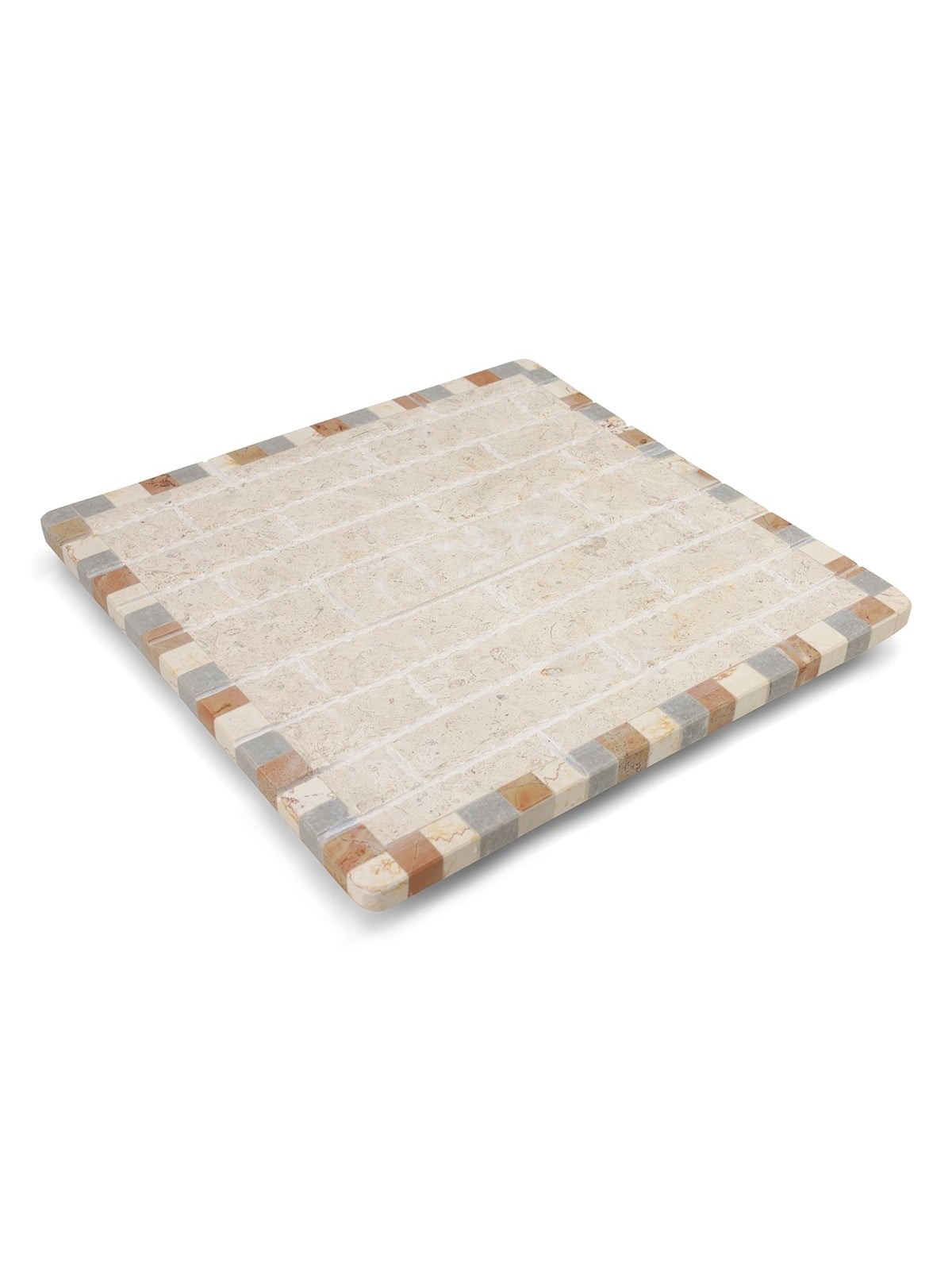 Mosaic Jerusalem Stone Matzah Plate With Western Wall Design