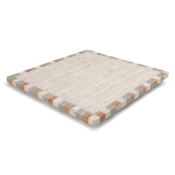 Mosaic Jerusalem Stone Matzah Plate With Western Wall Design