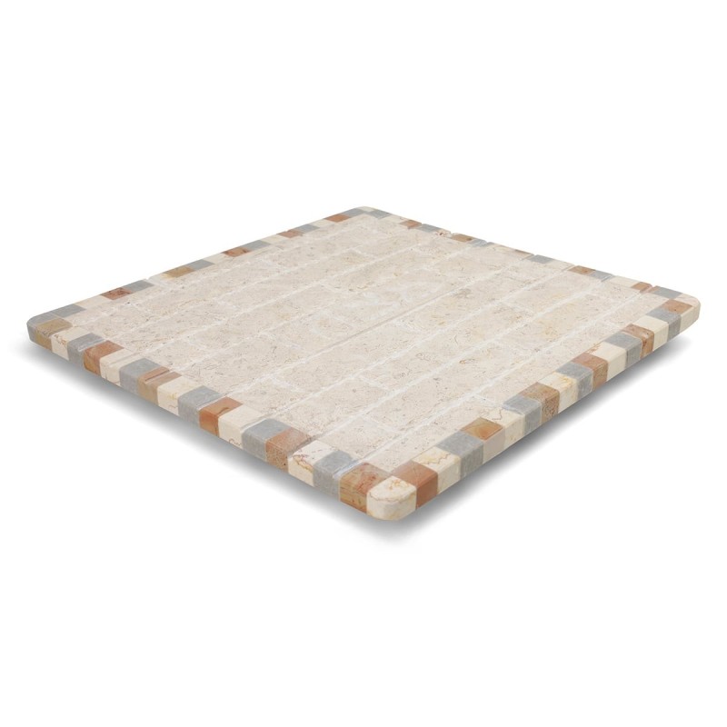 Mosaic Jerusalem Stone Matzah Plate With Western Wall Design