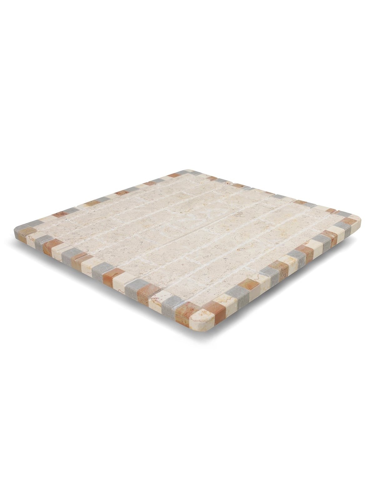 Mosaic Jerusalem Stone Matzah Plate With Western Wall Design