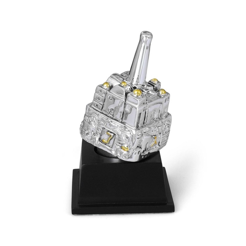 Large Silver-Plated Dreidel With Jerusalem Design