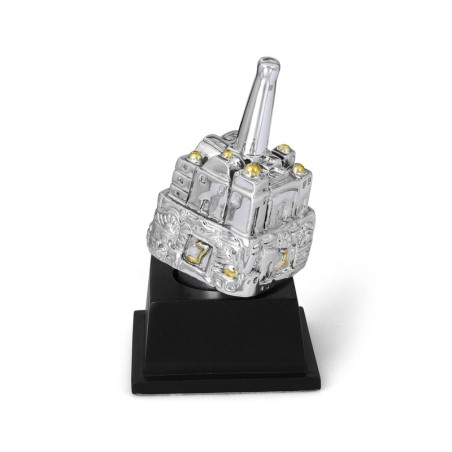 Large Silver-Plated Dreidel With Jerusalem Design