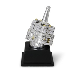 Large Silver-Plated Dreidel With Jerusalem Design