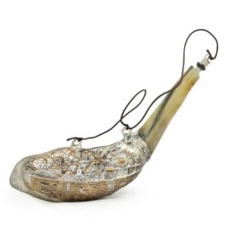 Jerusalem Silver-Plated Anointing Oil Ram's Shofar